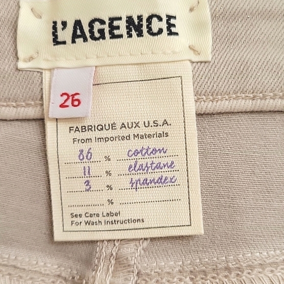 L'Agence Biscuit Gold Glitter Coated Margot High Rise Skin Jeans - Size 26 - Picture 12 of 13